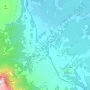 Kijevo topographic map, elevation, terrain