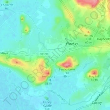 Worth topographic map, elevation, terrain