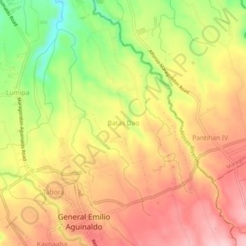 Batas Dao topographic map, elevation, terrain