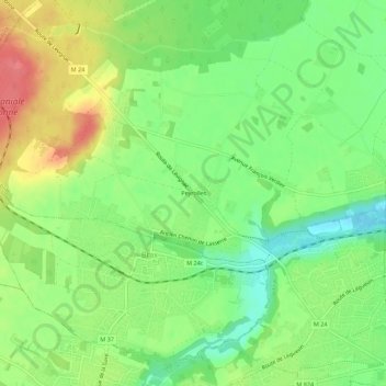 Peyrolles topographic map, elevation, terrain