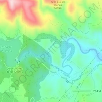Forata topographic map, elevation, terrain
