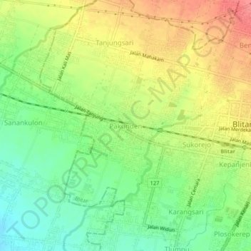 Pakunden topographic map, elevation, terrain