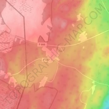 Elsabo topographic map, elevation, terrain