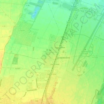 Lagerlechfeld topographic map, elevation, terrain
