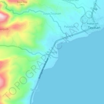 Matuog topographic map, elevation, terrain