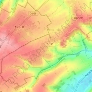 Maisnil Bout d'Aval topographic map, elevation, terrain