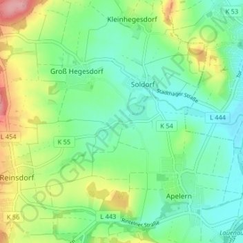 Lyhren topographic map, elevation, terrain