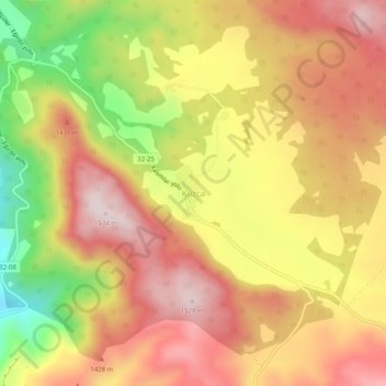 Kuzca topographic map, elevation, terrain