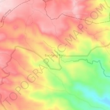 Bandung Baru topographic map, elevation, terrain