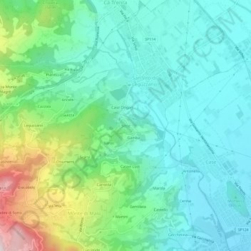 Sette topographic map, elevation, terrain