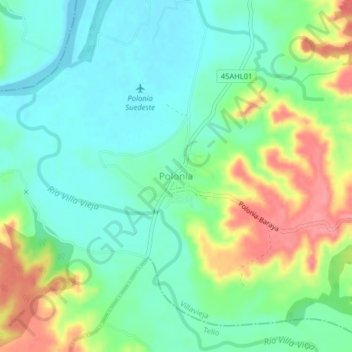 Polonia topographic map, elevation, terrain