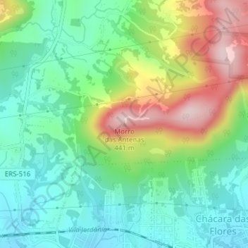 Morro das Antenas topographic map, elevation, terrain