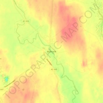 Bullmark topographic map, elevation, terrain