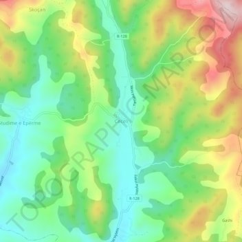 Ceceli topographic map, elevation, terrain