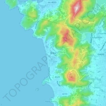 Karon topographic map, elevation, terrain