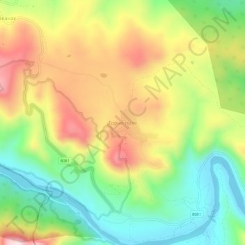 Gorno Pole topographic map, elevation, terrain