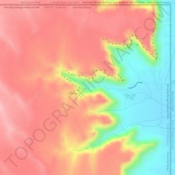 Temple Gorge topographic map, elevation, terrain
