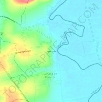 Japacurio topographic map, elevation, terrain
