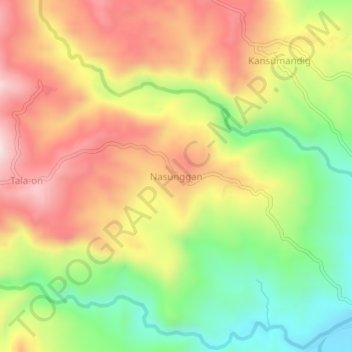 Nasunggan topographic map, elevation, terrain