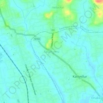 Palakkunnu topographic map, elevation, terrain