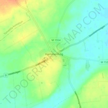Hammenhög topographic map, elevation, terrain