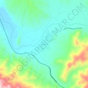 Uruapan topographic map, elevation, terrain