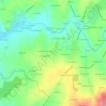 La Marelle topographic map, elevation, terrain