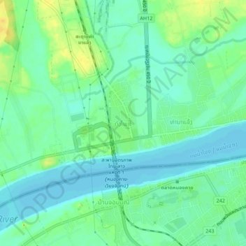 Dongphosy topographic map, elevation, terrain