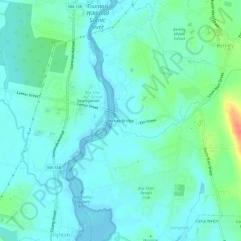 Berkley Bridge topographic map, elevation, terrain