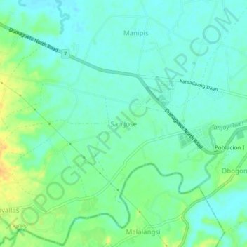 San Jose topographic map, elevation, terrain
