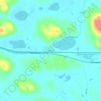 Lakeside topographic map, elevation, terrain
