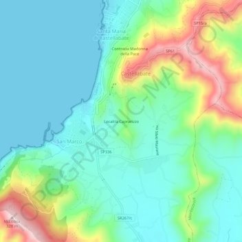 Località Caprarizzo topographic map, elevation, terrain