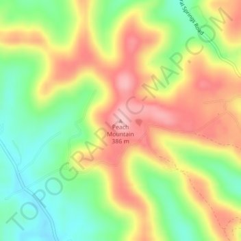 Peach Mountain topographic map, elevation, terrain