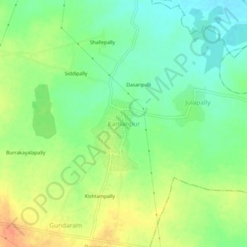 Kamanpur topographic map, elevation, terrain