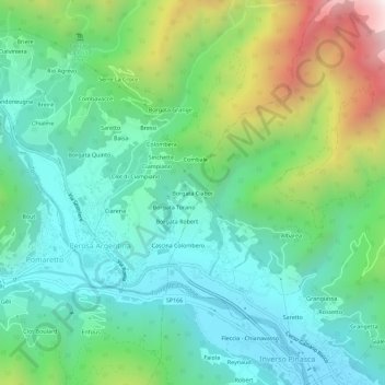 Borgata Ciabot topographic map, elevation, terrain