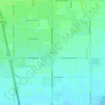 Greenfield topographic map, elevation, terrain