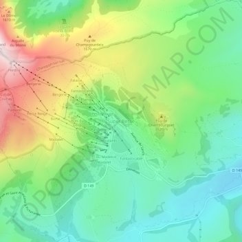 Super Besse topographic map, elevation, terrain