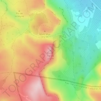Vente-Farine topographic map, elevation, terrain