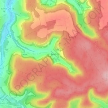 Rouelles topographic map, elevation, terrain