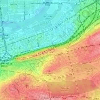 Vítkov topographic map, elevation, terrain