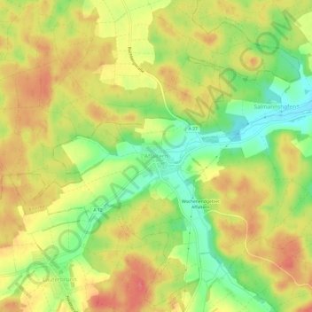 Affaltern topographic map, elevation, terrain