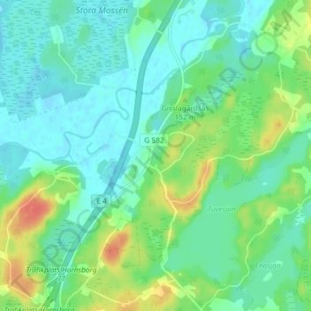 Hornsborg topographic map, elevation, terrain