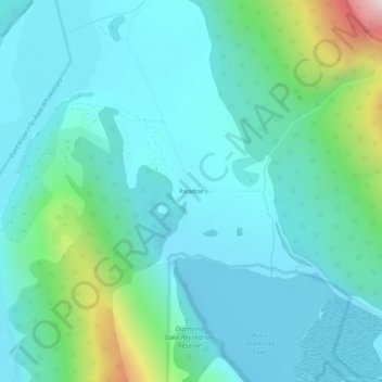 Paradise topographic map, elevation, terrain