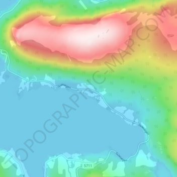 Ytrehus topographic map, elevation, terrain