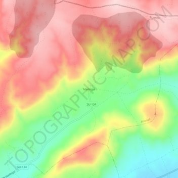 Madrigal topographic map, elevation, terrain