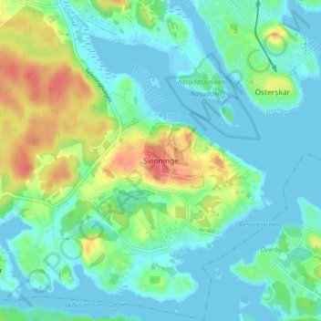 Svinninge topographic map, elevation, terrain