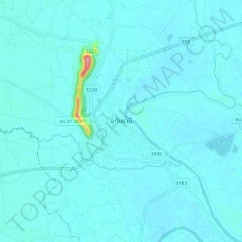 Uthai Thani topographic map, elevation, terrain