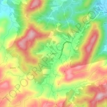 Caetés topographic map, elevation, terrain