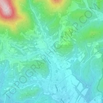 Étueffont topographic map, elevation, terrain