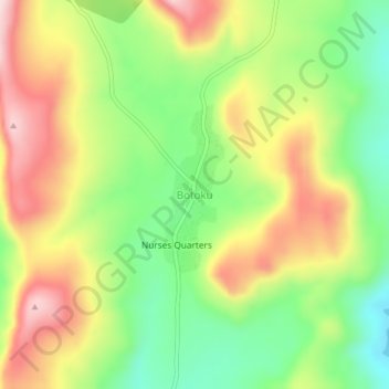 Botoku topographic map, elevation, terrain